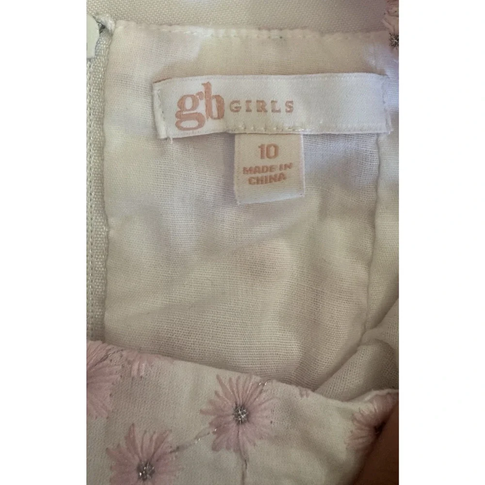 GB Girls Size 10 Dress Lot of 2 Pink White Ditsy Floral Fit & Flare Summer Party